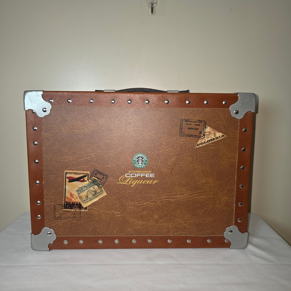Rare Vtg Starbucks Coffee Liqueur Promotional Style Steamer Trunk Display Case